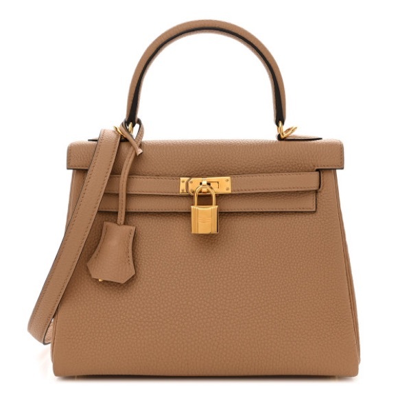 Hermes Handbags - 2022 Hermes Kelly 25 Togo Chai gold hardware